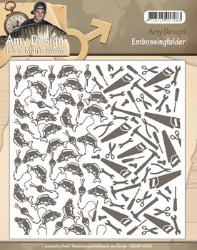 Amy Design Embossing Folder It's a Men's World ADEMB10002*