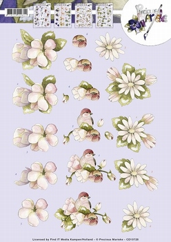 Precious Marieke knipvel Pink Flowers CD10728*
