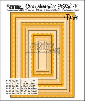 Crea-Nest-Lies set mallen nummer 44XXL Dots CLNestXXL44