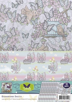 Yvonne Creations Achtergrondpapier Butterfly BGS10005*