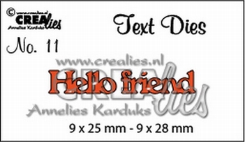 Crealies Tekstmal Hello friend CLTD11