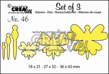 Crealies Set of Three nummer 46 Vlinders CLSET46*