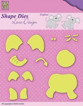 Nellie Snellen Shape Die Lene Design Build Up Elephan SDL031