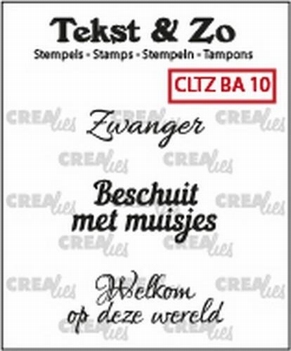 Crealies Clear Stamp Tekst en zo Baby 10 CLTZBA10