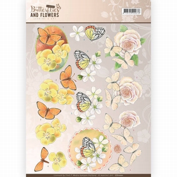 Jeanine's Art Knipvel Butterflies & Flowers - Yellow CD11001