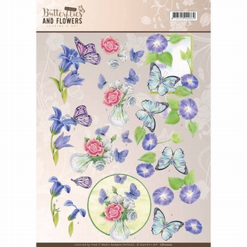 Jeanine's Art Knipvel Butterflies & Flowers - Blue CD11000*