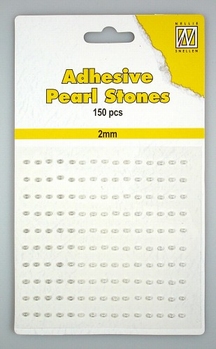 Nellie Snellen Adhesive Pearls 2 mm, 3 kleuren White APS207
