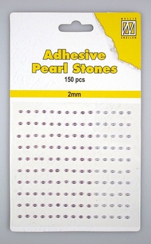 Nellie Snellen Adhesive Pearls 2 mm, 3 kleuren Purple APS206