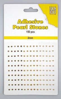 Nellie Snellen Adhesive Pearls 2 mm, 3 kleuren Brown APS205