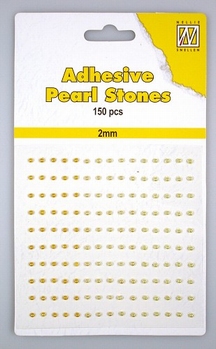 Nellie Snellen Adhesive Pearls 2 mm, 3 kleuren Yellow APS204