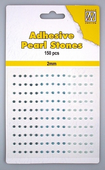 Nellie Snellen Adhesive Pearls 2 mm, 3 kleuren Blue APS203