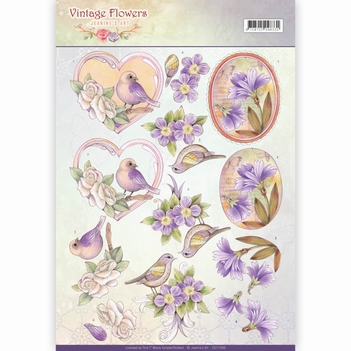 Jeanine's Art Knipvel Vintage Fl. - Pale Violet CD11048*