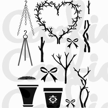 Card-io Clear Stamp Posh Pots CCSTPOS-01