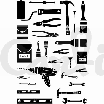 Card-io Clear Stamp Drills 'n' Spills CCSTDRI-01