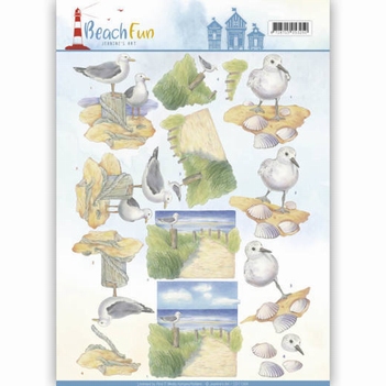 Jeanine's Art Knipvel Beach Fun - Seagulls CD11068*