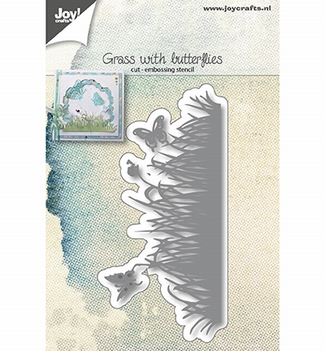 Joy Crafts Snijmal Gras met Vlinders 6002/1133*