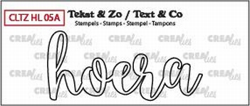 Crealies Clear Stamp Tekst en zo Hoera CLTZHL05A