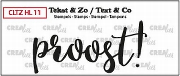 Crealies Clear Stamp Tekst en zo Proost! CLTZHL11