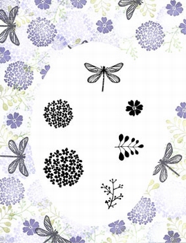 Card-io Majestix Clear Stamp Dragonfly Garden MADR-01