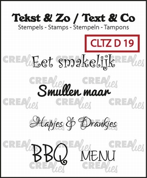 Crealies Clear Stamp Tekst en zo Divers 19 CLTZD19