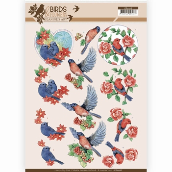 Jeanine's Art Knipvel Birds & Flowers - Blue Birds CD11218*