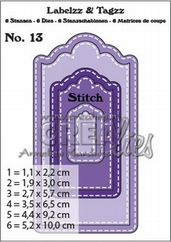 Crealies Labels & Tags nr. 13 Stitch  CLLT13