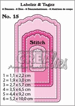 Crealies Labels & Tags nr. 15 Stitch  CLLT15
