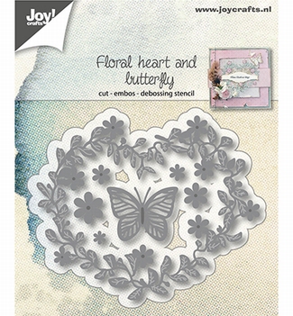 Joy Crafts Snijmal Bloemenhart + Vlinder 6002/1172*
