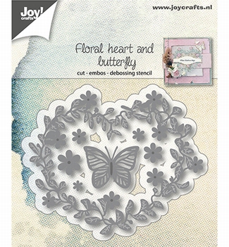 Joy Crafts Snijmal Bloemenhart + Vlinder 6002/1172