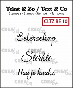 Crealies Clear Stamp Tekst en zo Beterschap 10 CLTZBE10