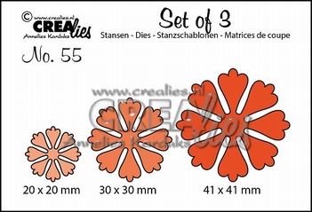 Crealies Set of Three nummer 55 Bloemen CLSET55*