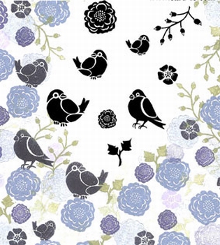 Card-io Majestix Clear Stamp Bullfinches &  Blooms MABU-01