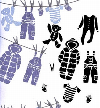 Card-io Majestix Clear Stamp Baby Boy Wash Line MABA-03