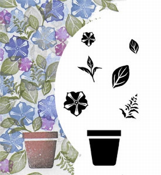 Card-io Majestix Clear Stamp Potted Petunia MAPO-03