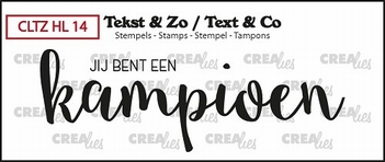 Crealies Clear Stamp Tekst en zo Kampioen CLTZHL14