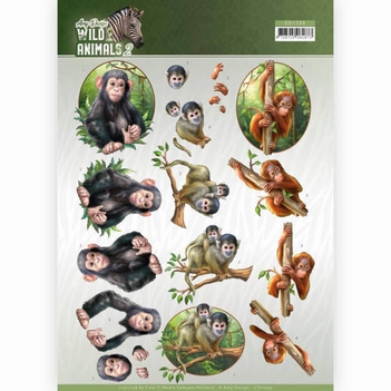 Amy Design knipvel Wild Animals - Monkeys CD11299