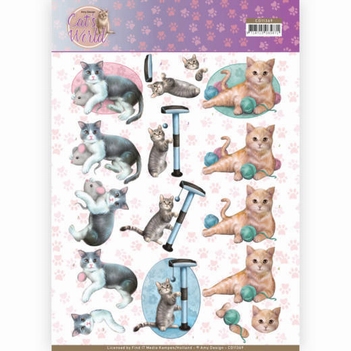 Amy Design knipvel Cat's World - Playing Cats CD11369