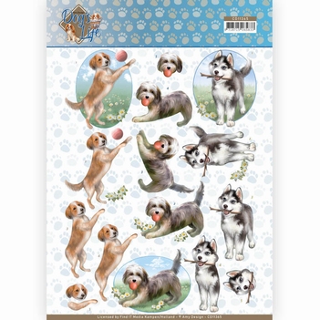 Amy Design knipvel Dog's Life - Playing Dogs CD11365*