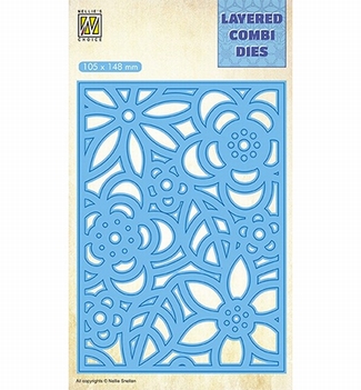 Nellie Snellen Layered Combi Die Rectangle Flowers B LCDB005