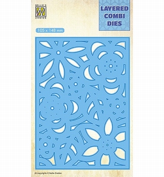 Nellie Snellen Layered Combi Die Rectangle Flowers C LCDB006