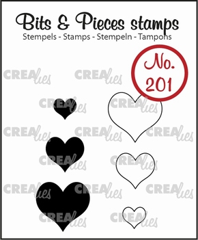 Crealies Clear Stamp Bits & Pieces Hearts CLBP201