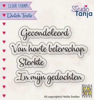 Nellie Snellen Clear Stamp Dutch Texts Gecondoleerd DTCS029