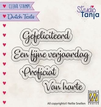Nellie Snellen Clear Stamp Dutch Texts Proficiat DTCS027