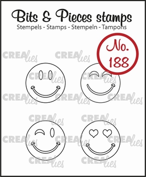 Crealies Clear Stamp Bits & Pieces Happy Faces CLBP188