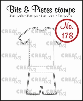 Crealies Clear Stamp Bits & Pieces Sport Outfit CLBP178