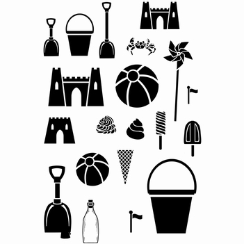 Card-io Clear Stamp Buckets of Fun CCSTBUC-01