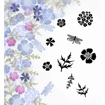 Card-io Majestix Clear Stamp Wild Flowers MAWI-05