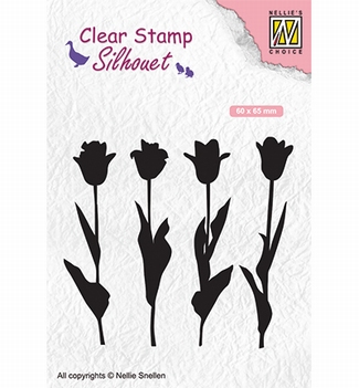 Nellie Snellen Silhouette Clear Stamp Tulips SIL066