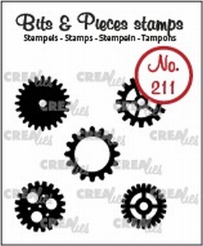 Crealies Clear Stamp Bits & Pieces Gears Small Solid CLBP211