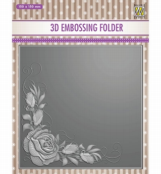 Nellie Snellen 3D Embossing Folder Rose Corner EF3D012